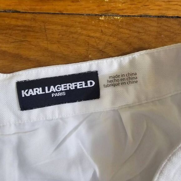 Karl Lagerfeld A Line Embroidered Skirt Size 10 White - Picture 5 of 8